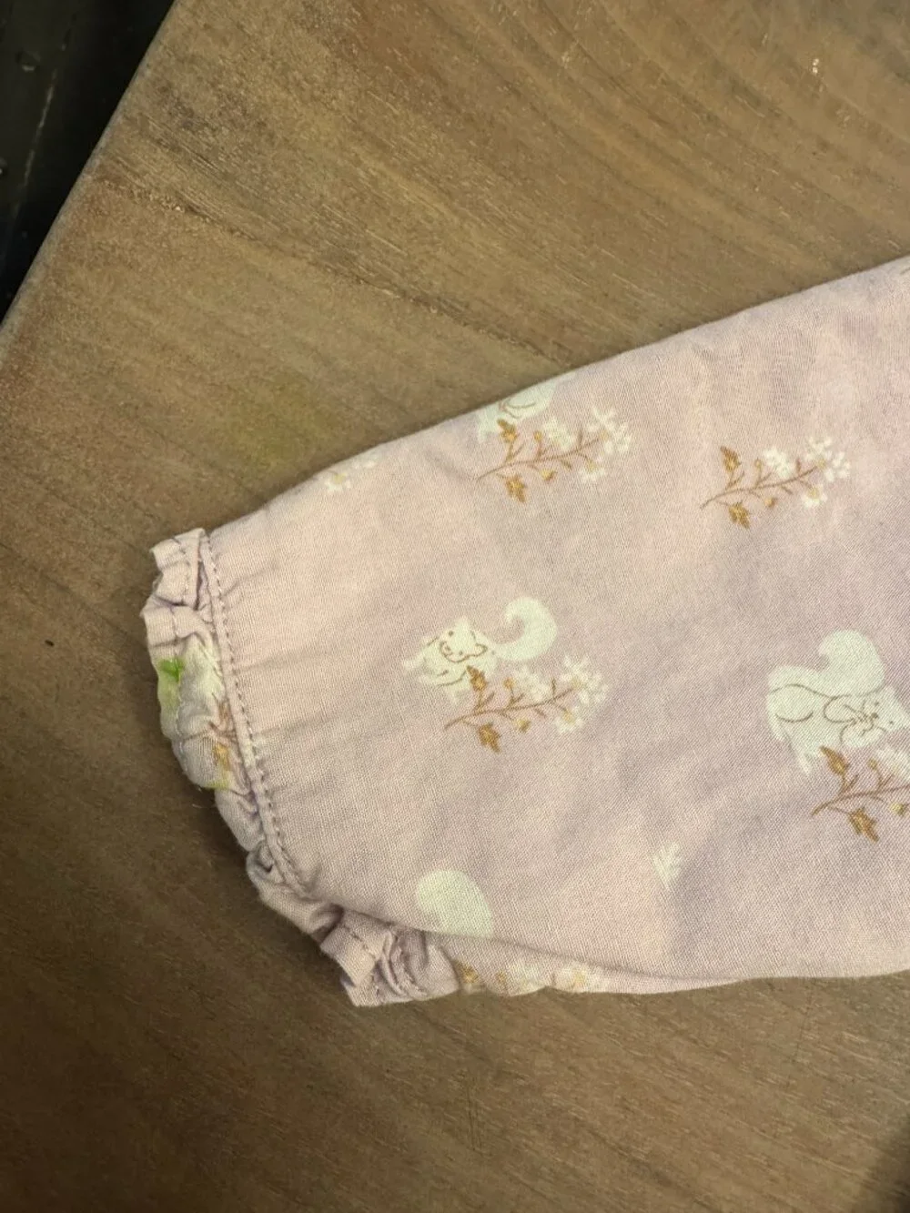 Janie and Jack Lavender Squirrel Woodland Coverall Romper 3-6M
